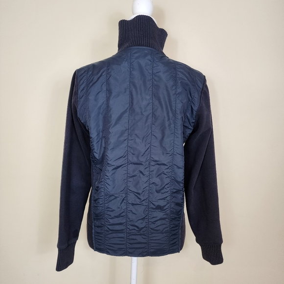 FCUK Hybrid Quilted Jacket Size Small Fleece Lined Navy Blue - Picture 8 of 14